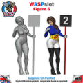 Figure 05 -  Lady holding marker pole