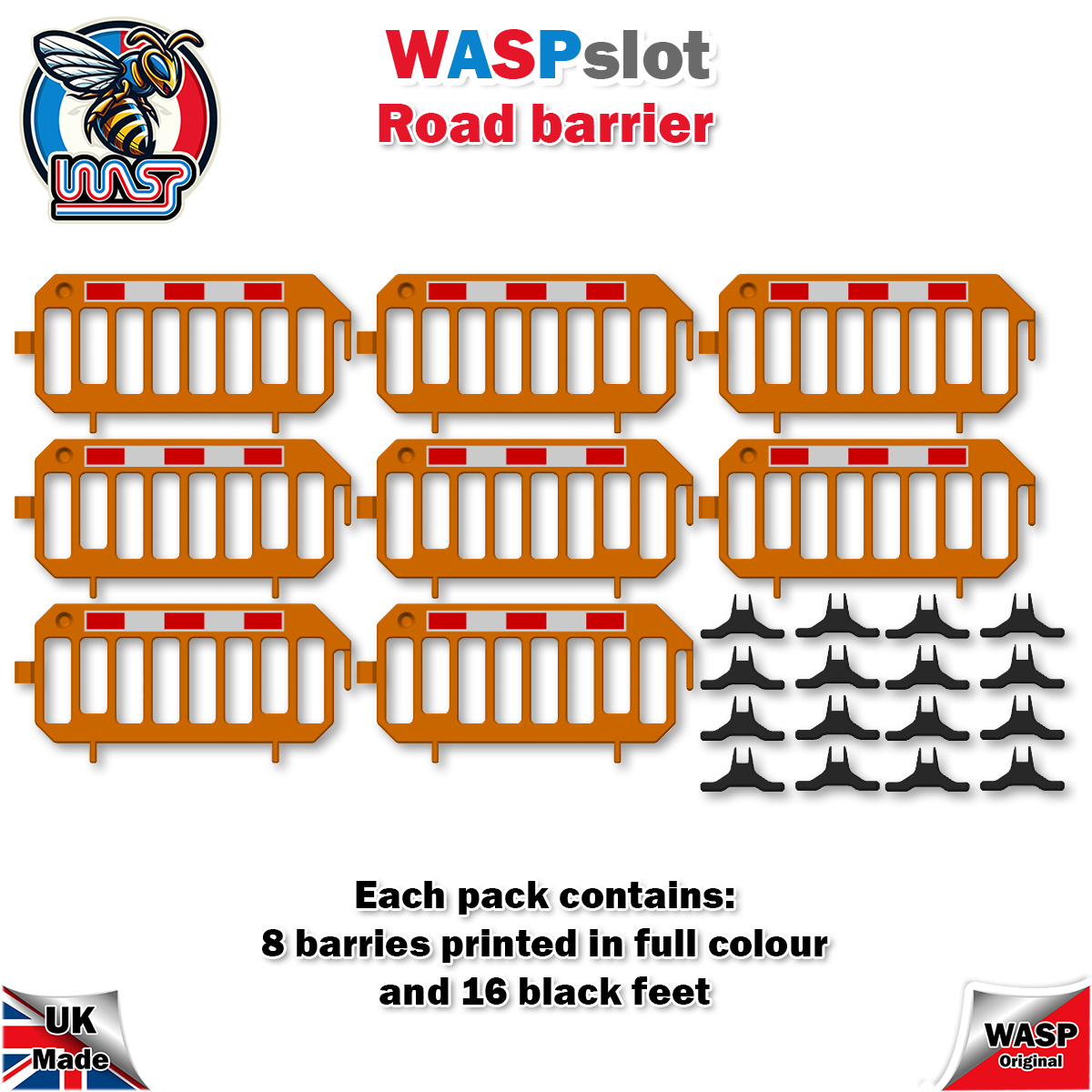 Road safety barrier, pack of 8